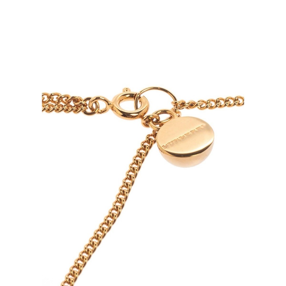 Burberry Multichain Pendant Necklace Gold Tone Black Marbled Resin Box Italy NEW - Picture 7 of 13